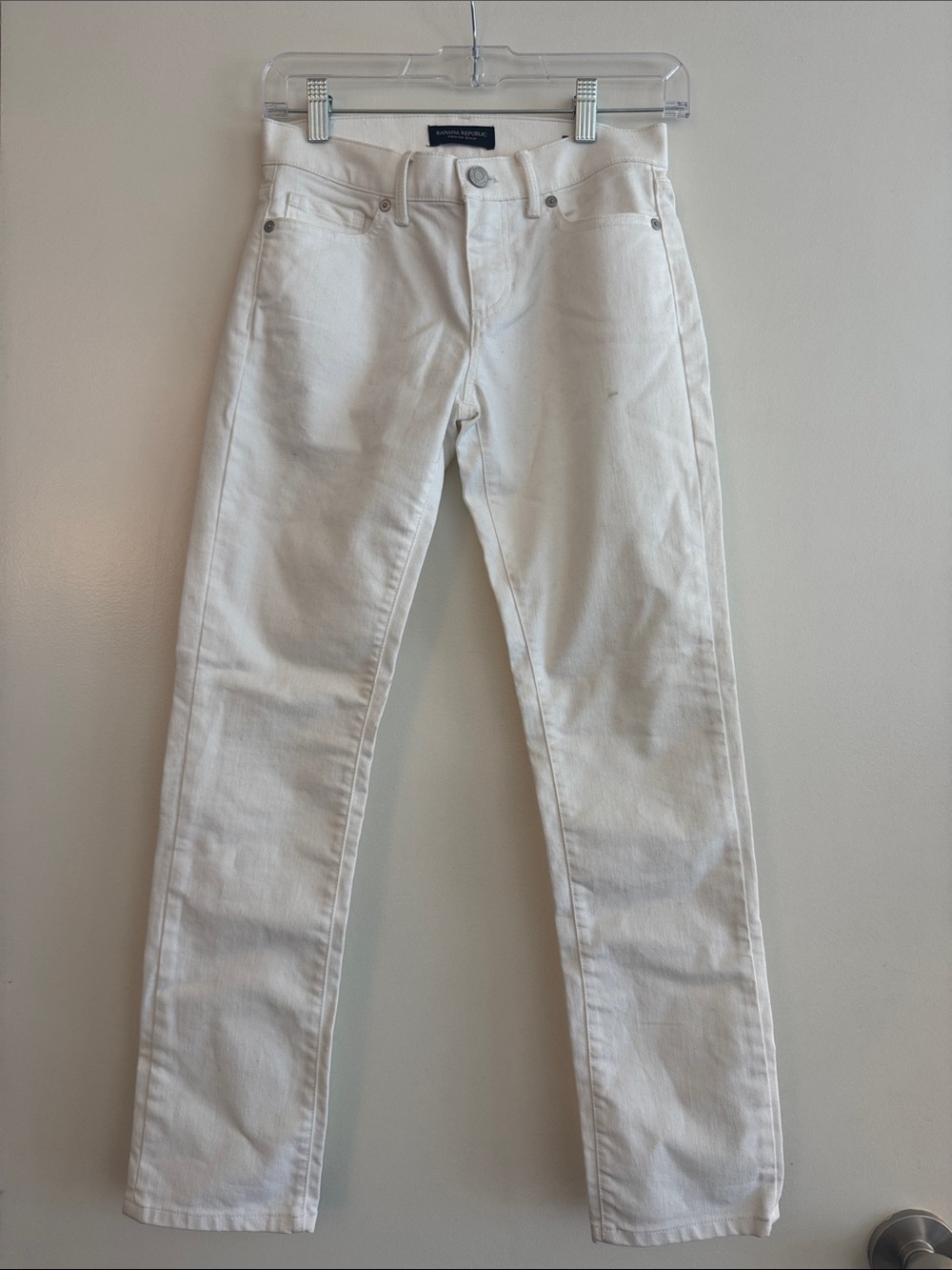 Banana Republic Straight-Leg White Jeans